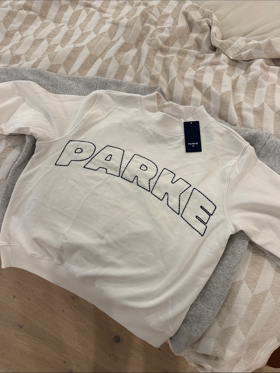 Parke Tops - PARKE x Target White Logo Oversized Crewneck Sweatshirt